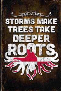 Storms Make Trees Take Deeper Roots: Greenland Flag Customized Personalized Gift for Greenlander Coworker Friend Planner Daily Weekly Monthly Undated Calendar Organizer Journal