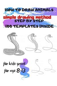 HOW TO DRAW ANIMALS simple drawing method STEP BY STEP 100 TEMPLATES INSIDE