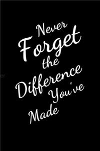 Never Forget The Difference You've Made