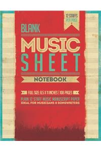 Blank Music Sheet Notebook