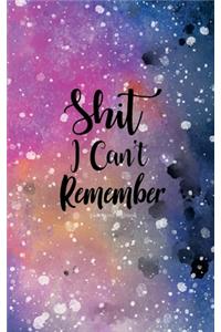Shit I Can't Remember password logbook