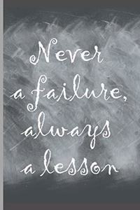 Never a failure, always a lesson