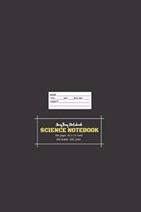 Science Notebook - AmyTmy Notebook - One Blank and One lined - 100 pages - 8.5 x 11 inch - Matte Cover