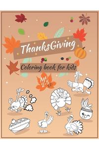 Thanksgiving Coloring Book For Kids Ages 2-5