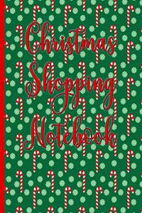 Christmas Shopping Notebook Red & White Striped Candy Canes and Green Peppermints