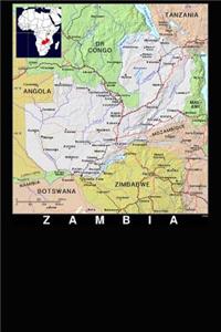 Modern Day Color Map of Zambia in Africa Journal