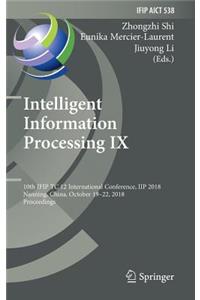 Intelligent Information Processing IX