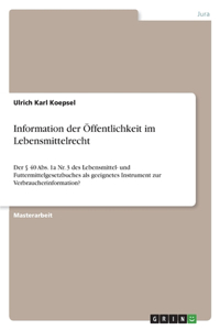 Information der Öffentlichkeit im Lebensmittelrecht