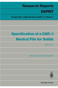 Specification of a Cad*i Neutral File for Solids