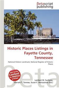 Historic Places Listings in Fayette County, Tennessee