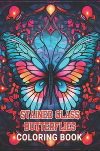 Stained Glass Butterflies Coloring Book