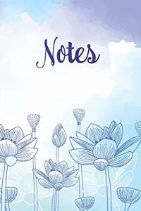 Notes: Blue and purple notebook with flowers to use as a journal, diary, planner or just for taking notes!