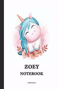 Zoey Wide Ruled Notebook