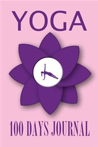 Yoga 100 days Journal Girl in Lotus Flower