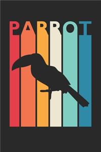 Gift for Animal Lover - Colorful Parrot Diary - Vintage Parrot Notebook - Retro Parrot Journal