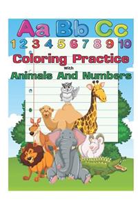 Coloring Practice with Animals and Numbers