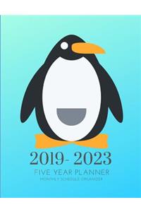 2019-2023 Five Year Planner Penguin Gratitude Monthly Schedule Organizer