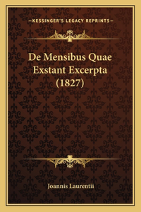 De Mensibus Quae Exstant Excerpta (1827)