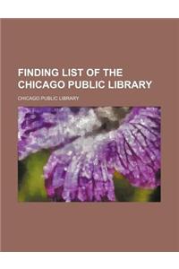Finding List of the Chicago Public Library