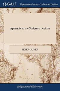 APPENDIX TO THE SCRIPTURE LEXICON
