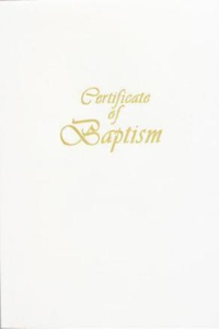 Contemporary Steel-Engraved Child Baptism Certificate (Pkg o