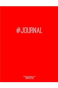 Notebook for Cornell Notes, 120 Numbered Pages, #JOURNAL, Red Cover