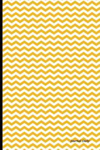 Journal Daily: Yellow Chevron Pattern, Lined Blank Book Journal, 6 X 9, 150 Pages