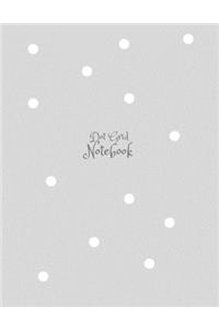 Inverse Grey Pastel Stylish Modern Dotted Notebook, Dot Grid Sketcher (8.5x11) Large Journal