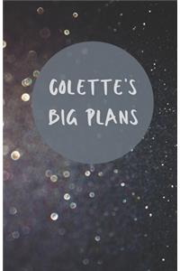 Colette's Big Plans - Notebook/Journal/Diary/Planner/To do - Personalised Girl/Women's Gift - Ideal Present - 100 lined pages (Dark glitter)