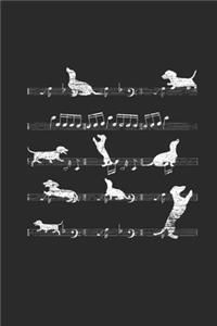 Dachshund Musical Notes: Dachshunds Notebook, Dotted Bullet (6" x 9" - 120 pages) Animal Themed Notebook for Daily Journal, Diary, and Gift