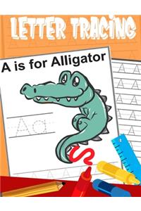 Letter Tracing A is for Alligator