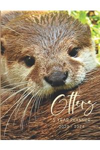 2020-2024 Five Year Planner Monthly Calendar Otters Goals Agenda Schedule Organizer
