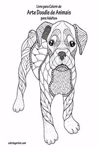 Livro para Colorir de Arte Doodle de Animais para Adultos