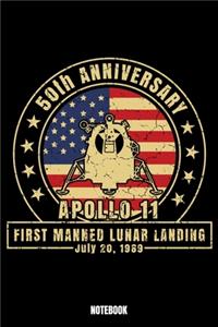 50th Anniversary Apollo 11 First Manned Lunar Landing July 20 1969 Notebook
