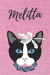 personalisiertes Notizbuch Katze / Journal / Malbuch / Tagebuch / Kritzelbuch / DIN A5 / Geschenk Melitta