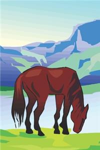 2020 Weekly Planner Horse Illustration Equine Horse Mountain Scene 134 Pages