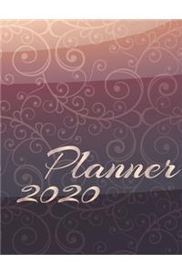 F4 2020 Planner Shining Purple Floral Cover