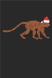 Monkey with Santa Hat Christmas Notebook - Christmas Monkey Journal - Christmas Gift for Animal Or Monkey Lovers, Zookeepers, Veterinaries