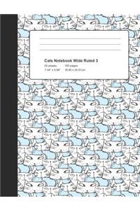 Cats Notebook Wide Ruled 3