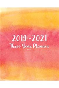 2019-2021 Three Year Planner-Watercolor