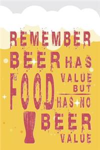 Remember Beer Has Food Value But Food Has No Beer Value
