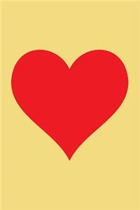 Blank Notebook - 100 Pages - Red Heart on Banana