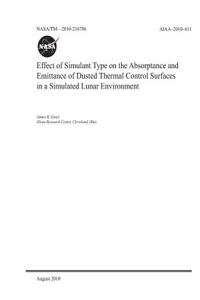 Effect of Simulant Type on the Absorptance and Emittance of Dusted Thermal Control Surfaces in a Simulated Lunar Environment