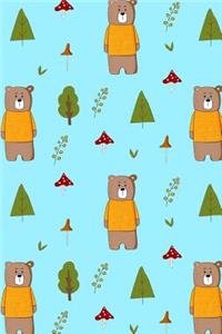 Journal Notebook Cute Bears Pattern 1