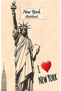 New York Sketchbook: Statue of liberty 1, 5.5" x 8.5", 120 Pages: Drawing, Doodling or Sketching Books