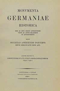 Constitutiones Et ACTA Publica Imperatorum Et Regum (1298-1313), Teil 1