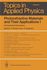 Photorefractive Materials and Their Applications I