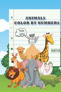 Animals Color by Numbers for Kids Age 4 - 8
