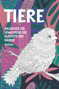 Malbücher für Erwachsene für Bleistifte und Marker - Mandala - Tiere