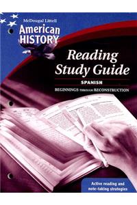 American History Reading Study Guide: Beginnings Through Reconstruction